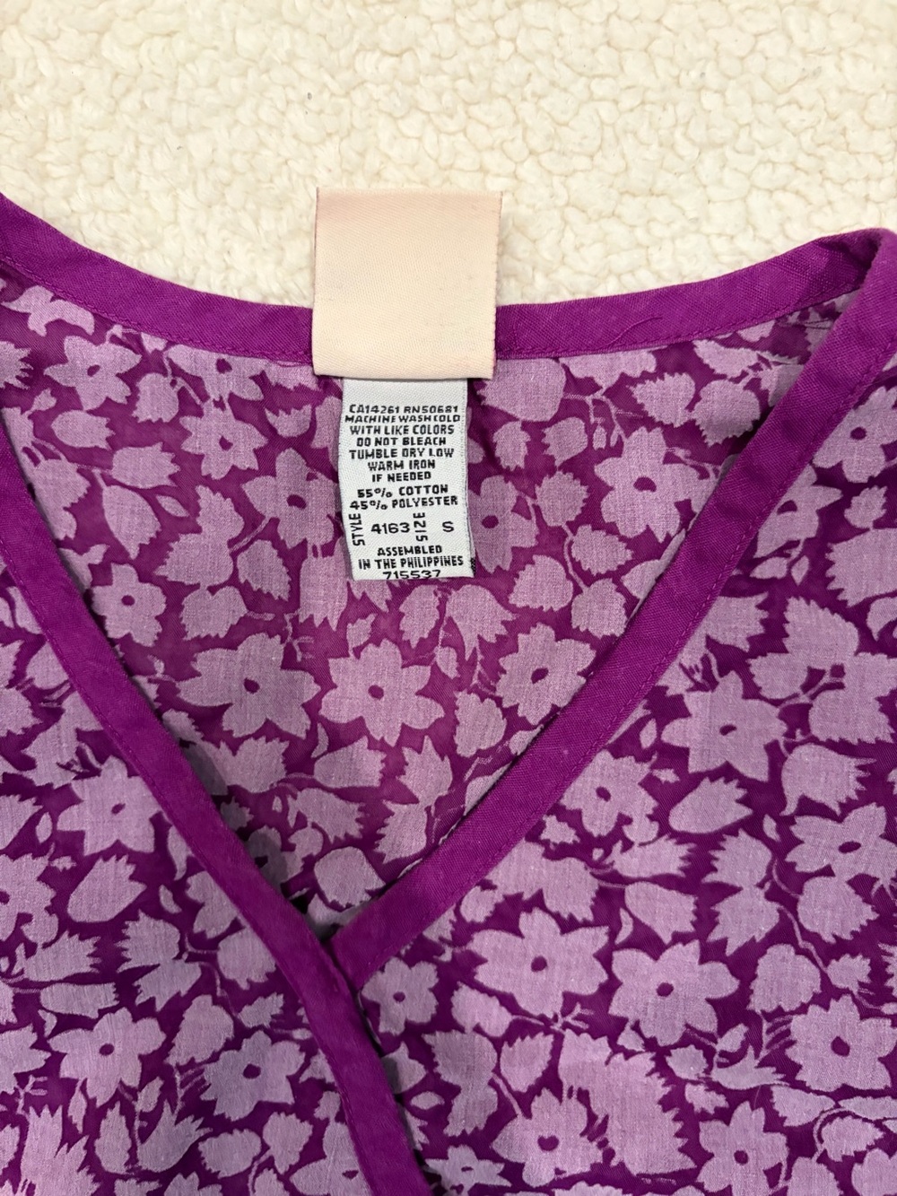 Barco Juniors Purple Floral & Solid Purple Scrub Set (Top & Pants) - Picture 9 of 10